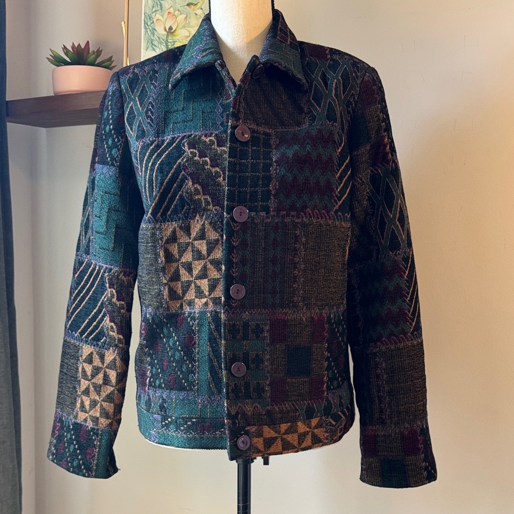 Multicolor Patchwork Blazer - image 1